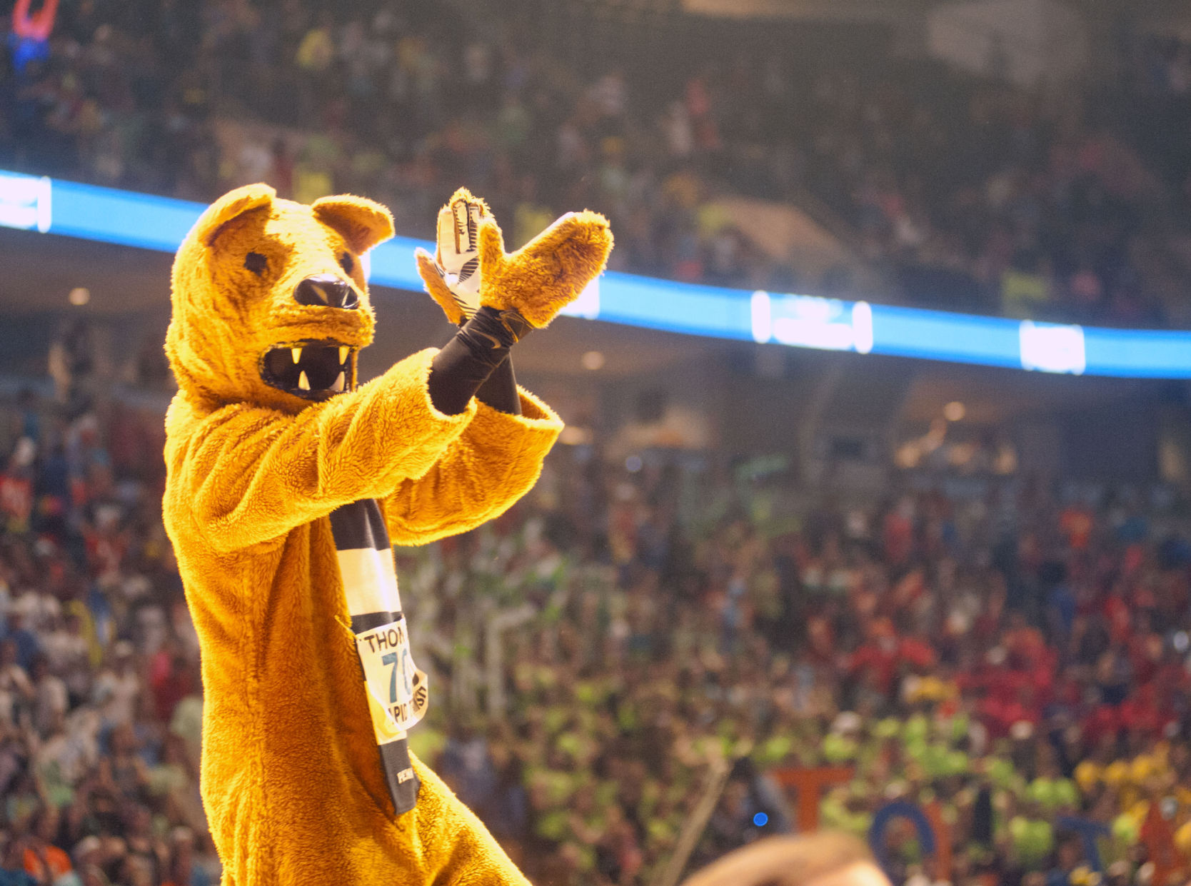 Nittany Lion on stage